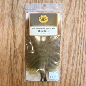 Barred Marabou Blood Quill - MFC - TaleTellers Fly Shop