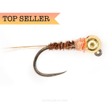 Load image into Gallery viewer, Jig Frenchie - Peach &quot;Original&quot; Hotspot - TaleTellers Fly Shop
