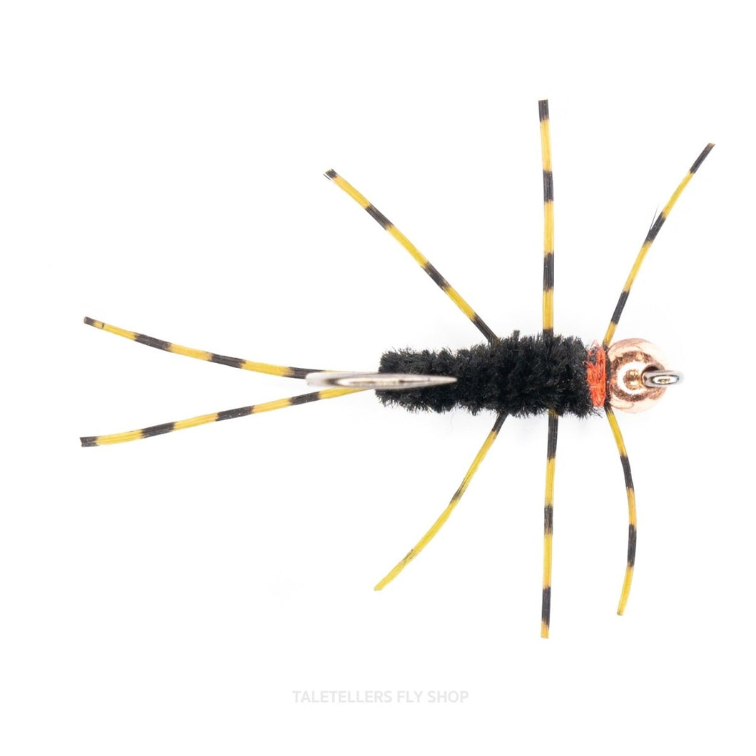 Jig Girdle Bug - Black/Yellow - Stonefly - TaleTellers Fly Shop