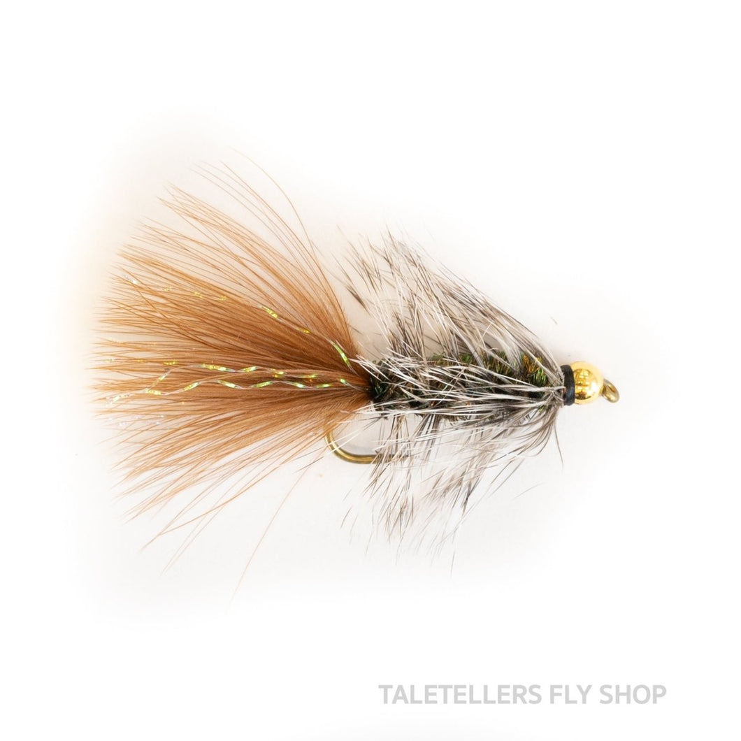 Wooly Bugger - Gold Bead - Peacock/Grizzly - TaleTellers Fly Shop