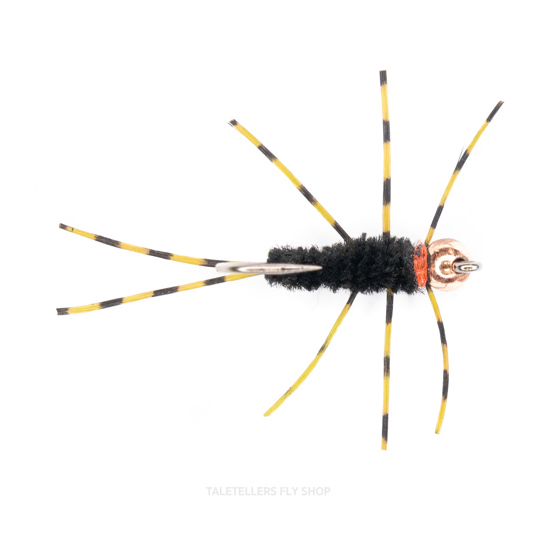 Jig Girdle Bug - Black/Yellow - Stonefly