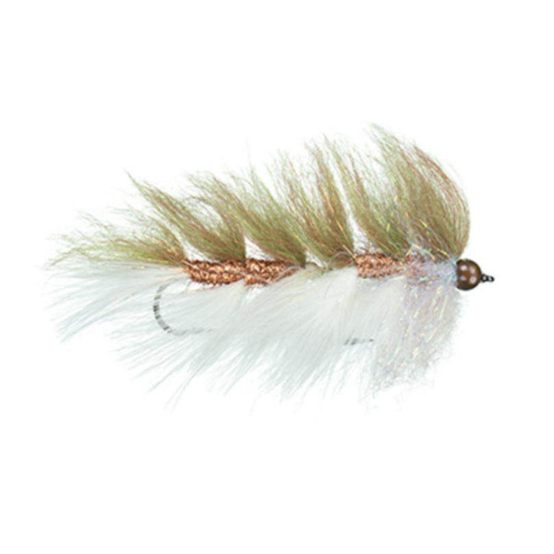 Galloup's Laser Legal - Articulated Streamer - Olive Over Cream